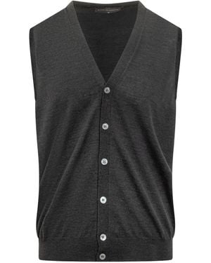 FILIPPO DE LAURENTIIS Buttoned Wool Gilet - Black
