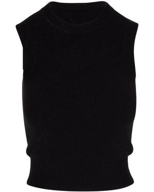 Nili Lotan Round-Neck Knitted Vest - Black