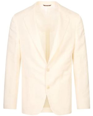 Canali Notch-Lapel Single-Breasted Blazer - White