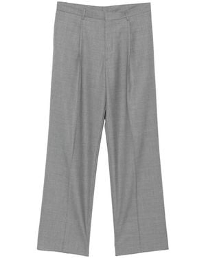 Lardini Pleated Wide-Leg Trousers - Grey