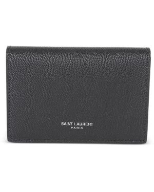 Saint Laurent Leather Wallet - Grey