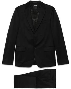 ZEGNA Costume À Simple Boutonnage - Noir