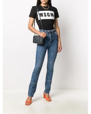 MSGM Vaqueros slim con manchas de pintura - Azul