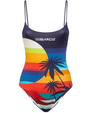 DSquared² Romper Met Grafische Print - Blauw