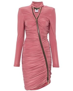 MITILIANE COUTURE Vestido Corto Fruncido Con Cremallera - Rosa