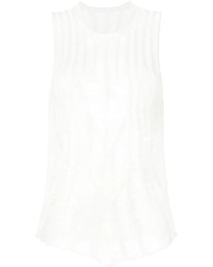 Dion Lee Distressed Floats Tank Top - White
