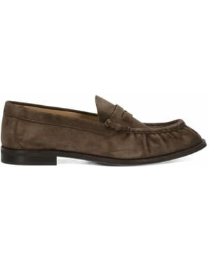 Julie Dee Geraffte Loafer Aus Wildleder - Braun