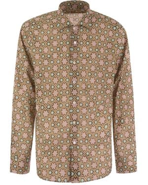 Fedeli Printed French Shirt - Brown