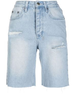 Ksubi Shorts Denim Con Effetto Vissuto - Blu