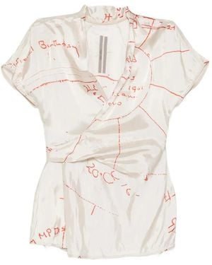 Rick Owens Wrap Ss Blouse - White