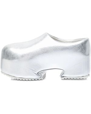 Yume Yume Metallic-Finish Loafers - White