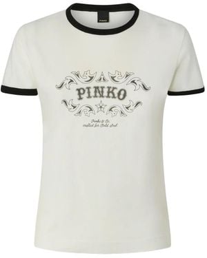 Pinko T-Shirt With Logo Print - White