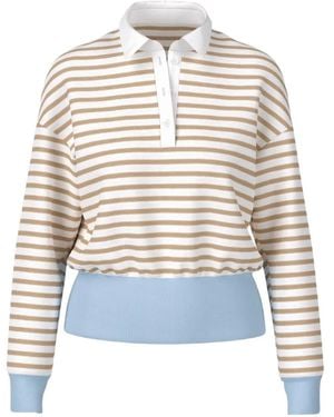 Marc Cain Striped Polo Shirt - White