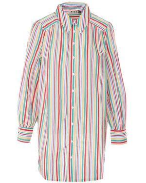 RIXO London Ashlyinn Striped Long-Sleeve Shirt - White