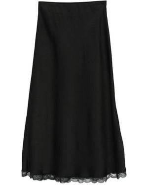 DRYKORN Ura Lace-Trim Midi Skirt - Black