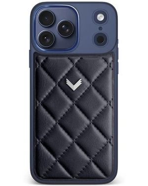 Velante Coque D'Iphone 17 Pro Max En Cuir Matelassé - Blue