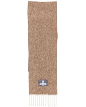 Vivienne Westwood Écharpe Frangée À Patch Orb - Natural