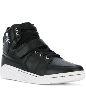 Mastermind Japan Skull Pattern High-Top Skate Shoes in Black for