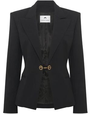 Marine Serre Blazer En Laine - Black