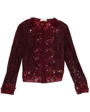 Elie Saab Jacke Mit Pailletten - Rot