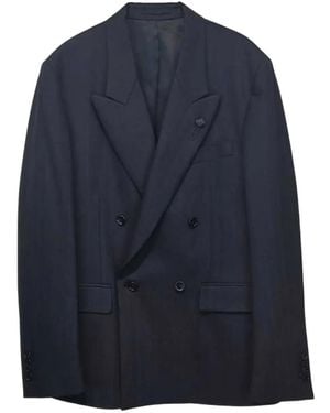 Lardini Double-Breasted Peak-Lapel Blazer - Blue