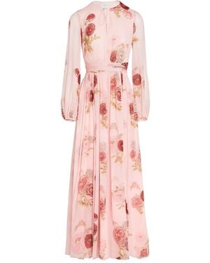 Giambattista Valli Vestido largo con motivo floral - Rosa