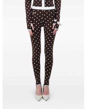 ROWEN ROSE Polka-Dots Leggings - Black