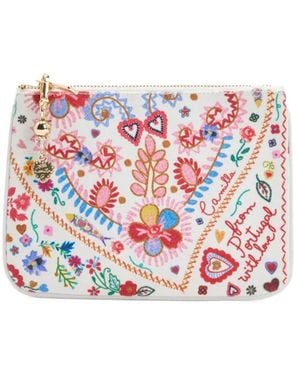 CAMILLA Printed Clutch Bag - White