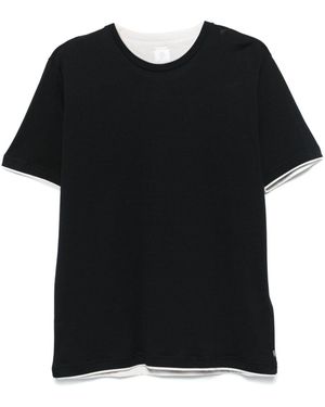 Eleventy Contrasting-Border T-Shirt - Black