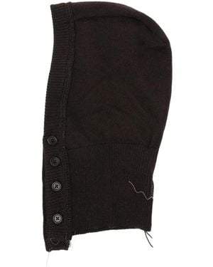 Camiel Fortgens Button-Fastening Knitted Hood - Black