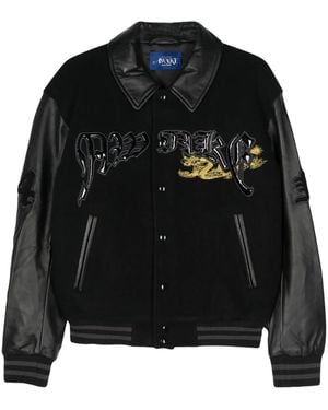 AWAKE NY Dragon-Embroidery Bomber Jacket - Black