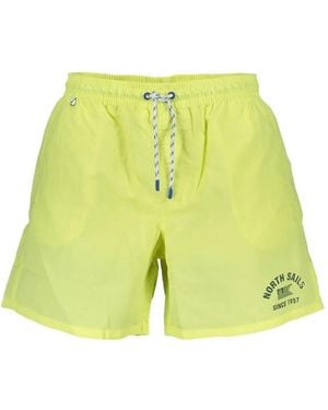 North Sails Logo-Print Swim Shorts - Yellow