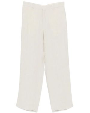 Barena Herringbone Trousers - White