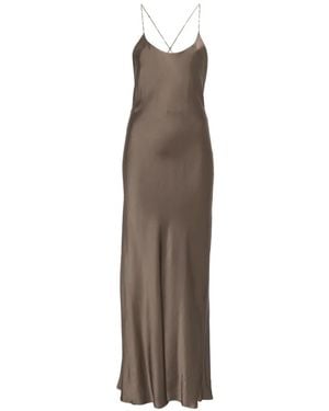 Ottod'Ame Robe Longue À Fines Bretelles - Natural