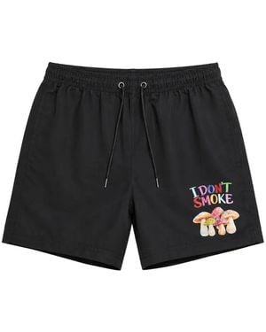 Melt Mushroom-Print Drawstring Swim Shorts - Black