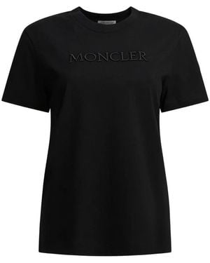 Moncler Embroidered-Logo T-Shirt - Black