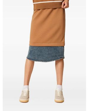 Twinset Gonna Midi Bicolore - Blu