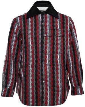 ANDERSSON BELL Striped Knitted Shirt - Red