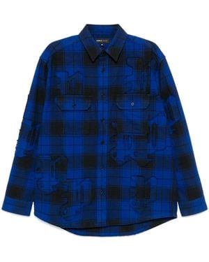 Purple Brand Gothic P Flannel Shirt - Blue