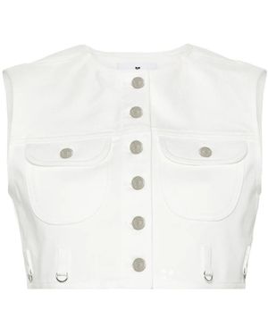 Courreges Multiflex Denim Cropped Vest - White