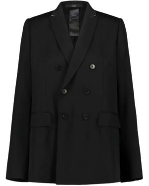 SAPIO N44L Double-Breasted Blazer - Black