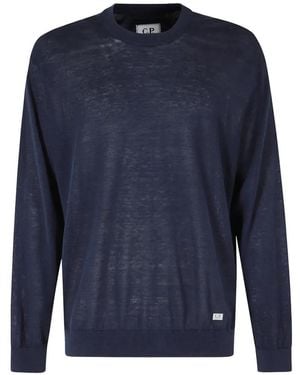 C.P. Company Fine-Knit Raglan-Sleeve Jumper - Blue