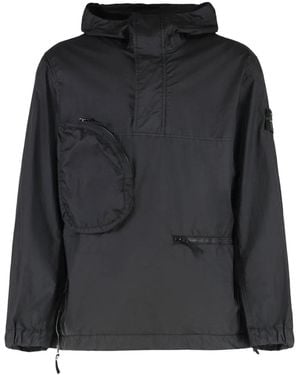 Stone Island Membrana 3L Hooded Pocket Coat - Black