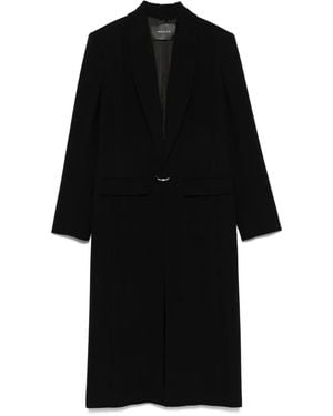 Mugler Single-Breasted Ring-Fastening Coat - Black