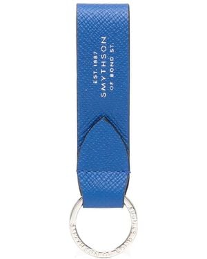 Smythson Leather Keyring - Blue