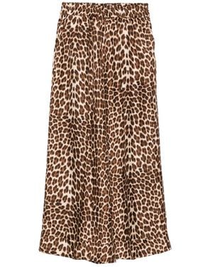 P.A.R.O.S.H. Leopard-Print Elastic-Waist Trousers - Natural