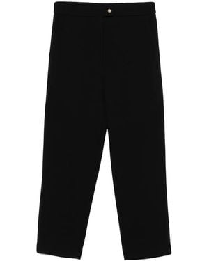 Edward Achour Paris Textured Wool Tapered Trousers - Black