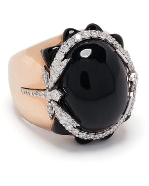 Anapsara 18K Dragonfly-Motif Diamond And Onyx Ring - Black