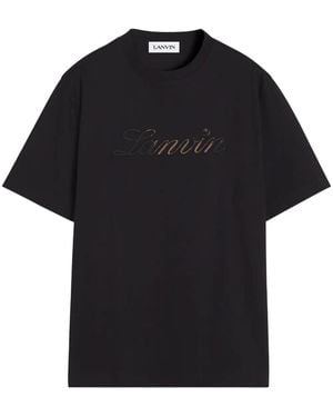 Lanvin T-Shirt Mit Logo-Stickerei - Schwarz