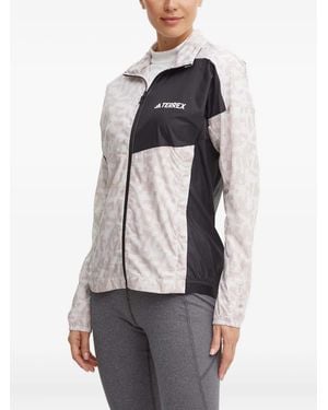 adidas Patterned Panelled Jacket - White